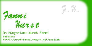 fanni wurst business card
